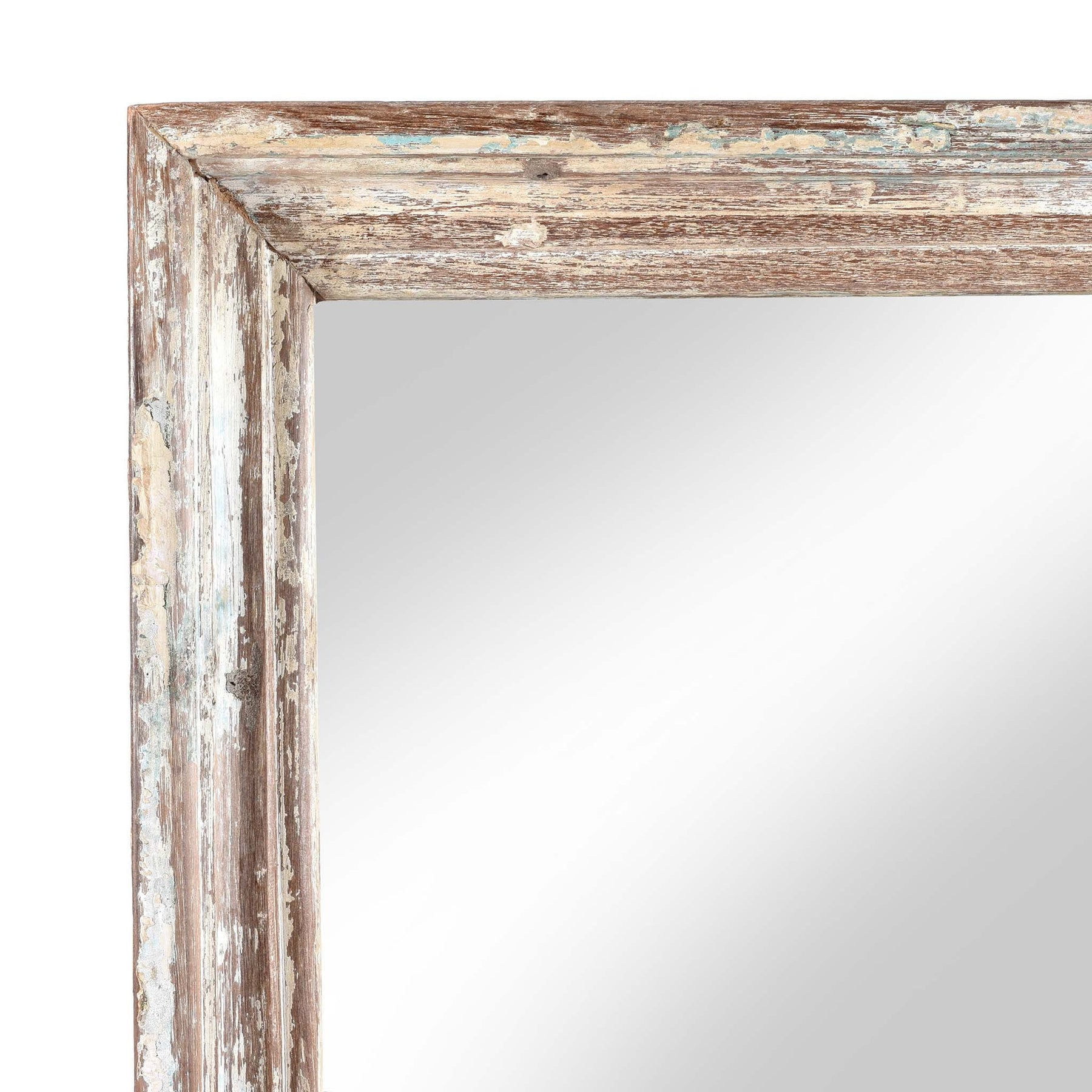 White Painted Indian Mirror (117 x 71cm)