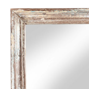 White Painted Indian Mirror (117 x 71cm)