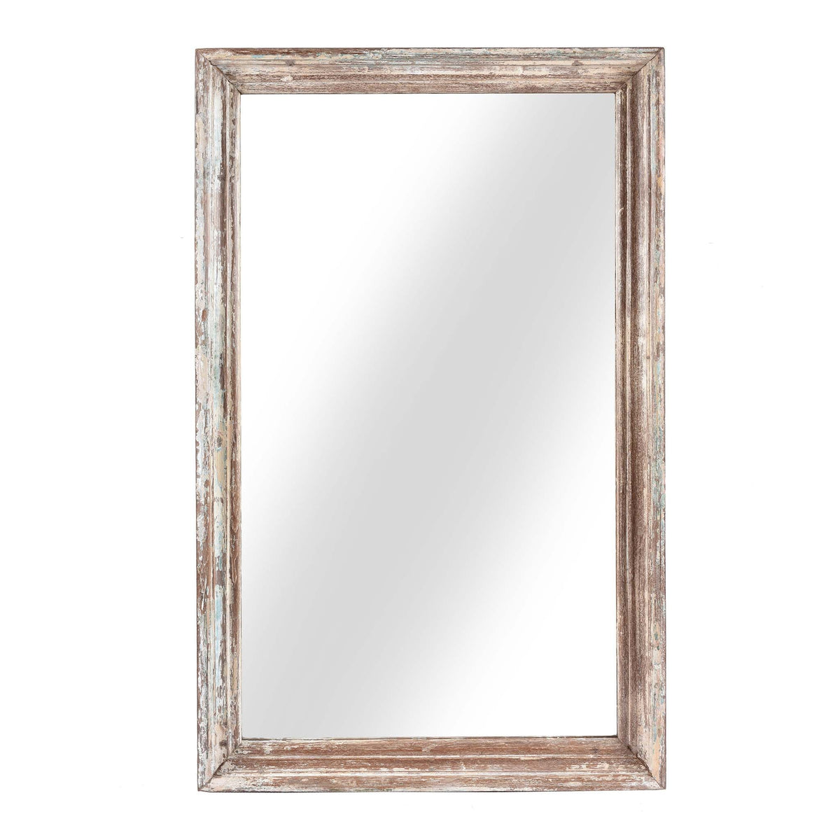 White Painted Indian Mirror (117 x 71cm)