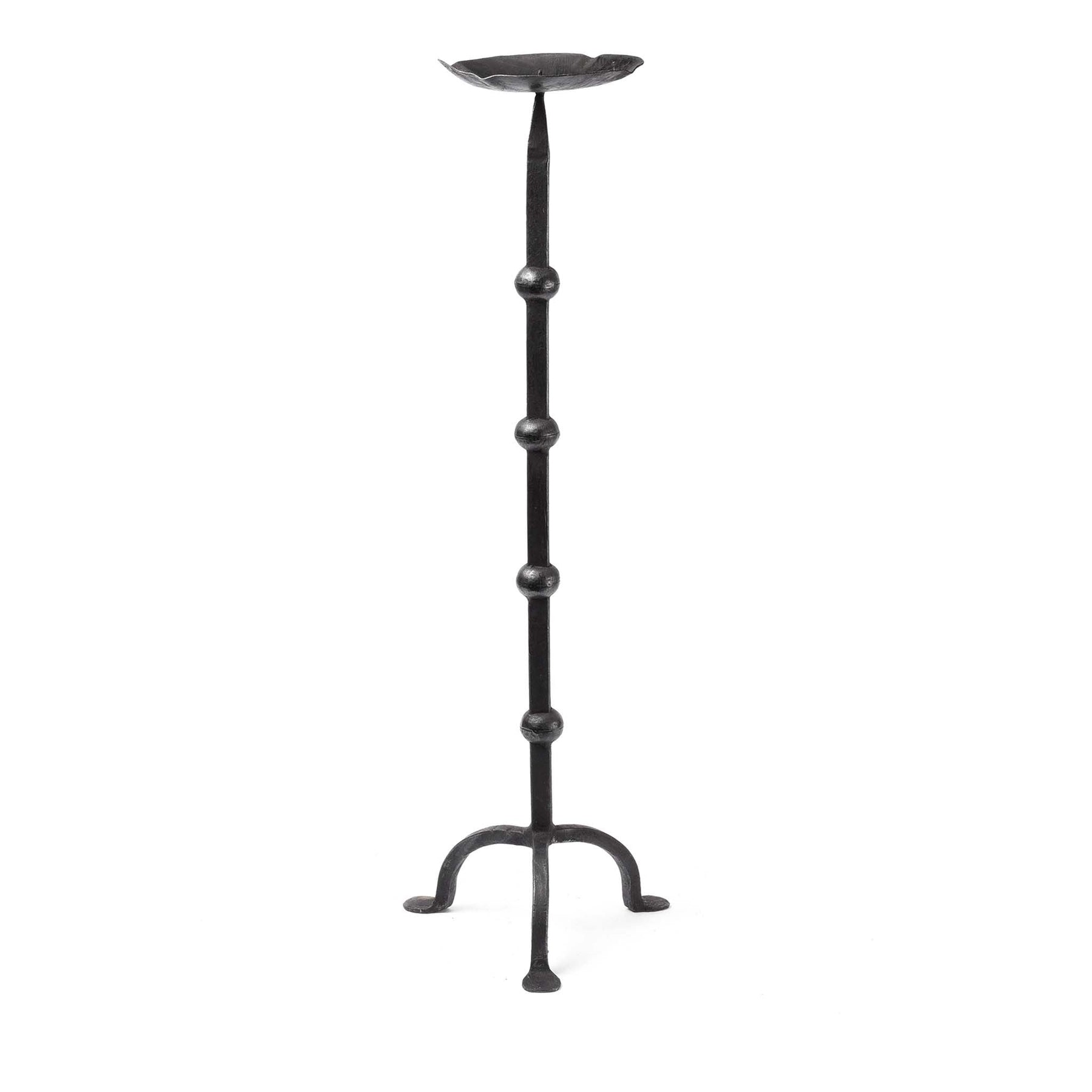 Hand Wrought Iron Candlestick From Rajasthan