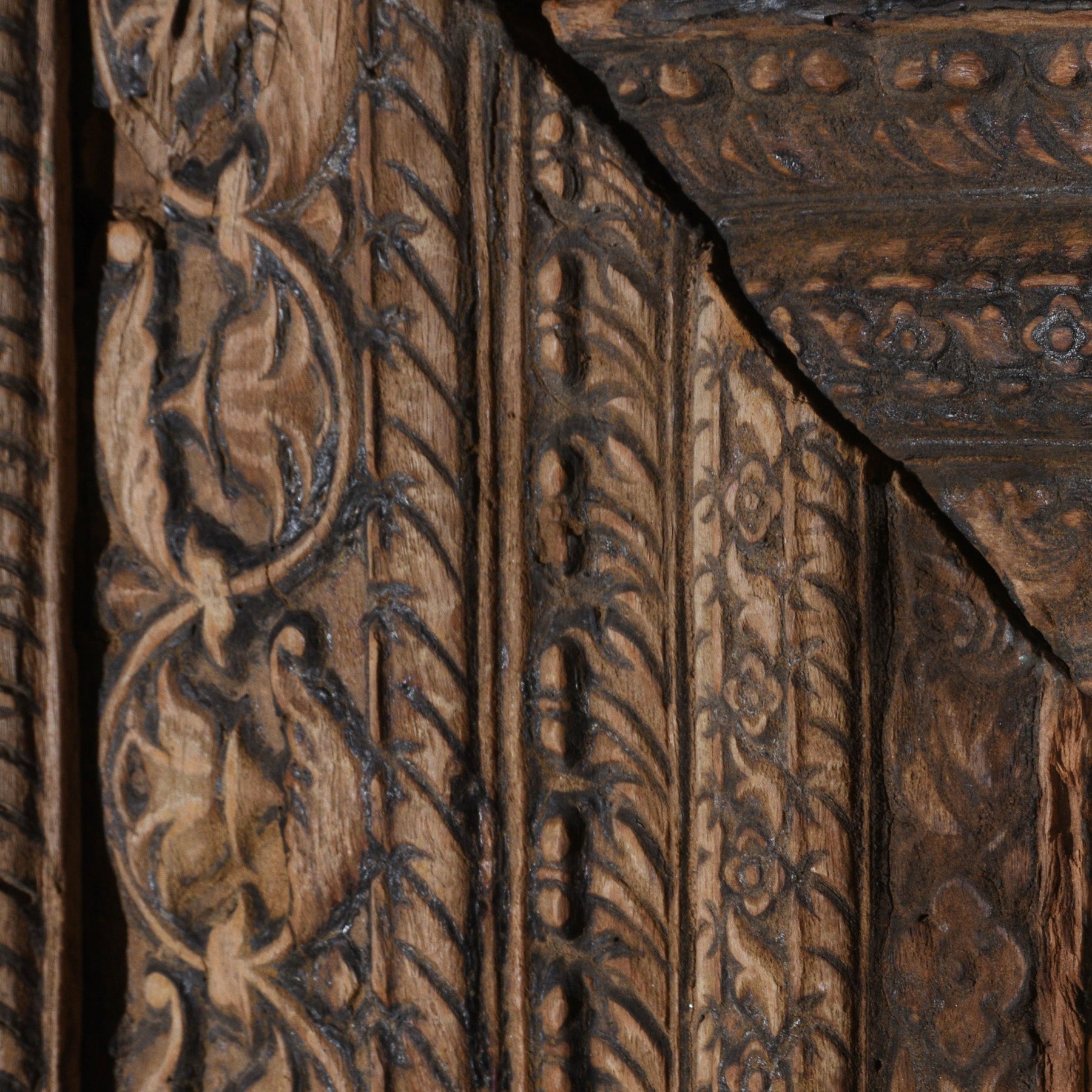 Carved Teak Door From The Punjab - 18thC