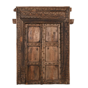 Carved Teak Door From The Punjab - 18thC