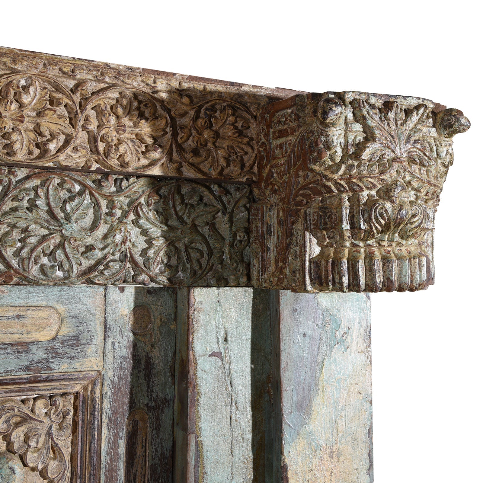 Painted Indo-Portugese Reclaimed Door From Diu - 19thC