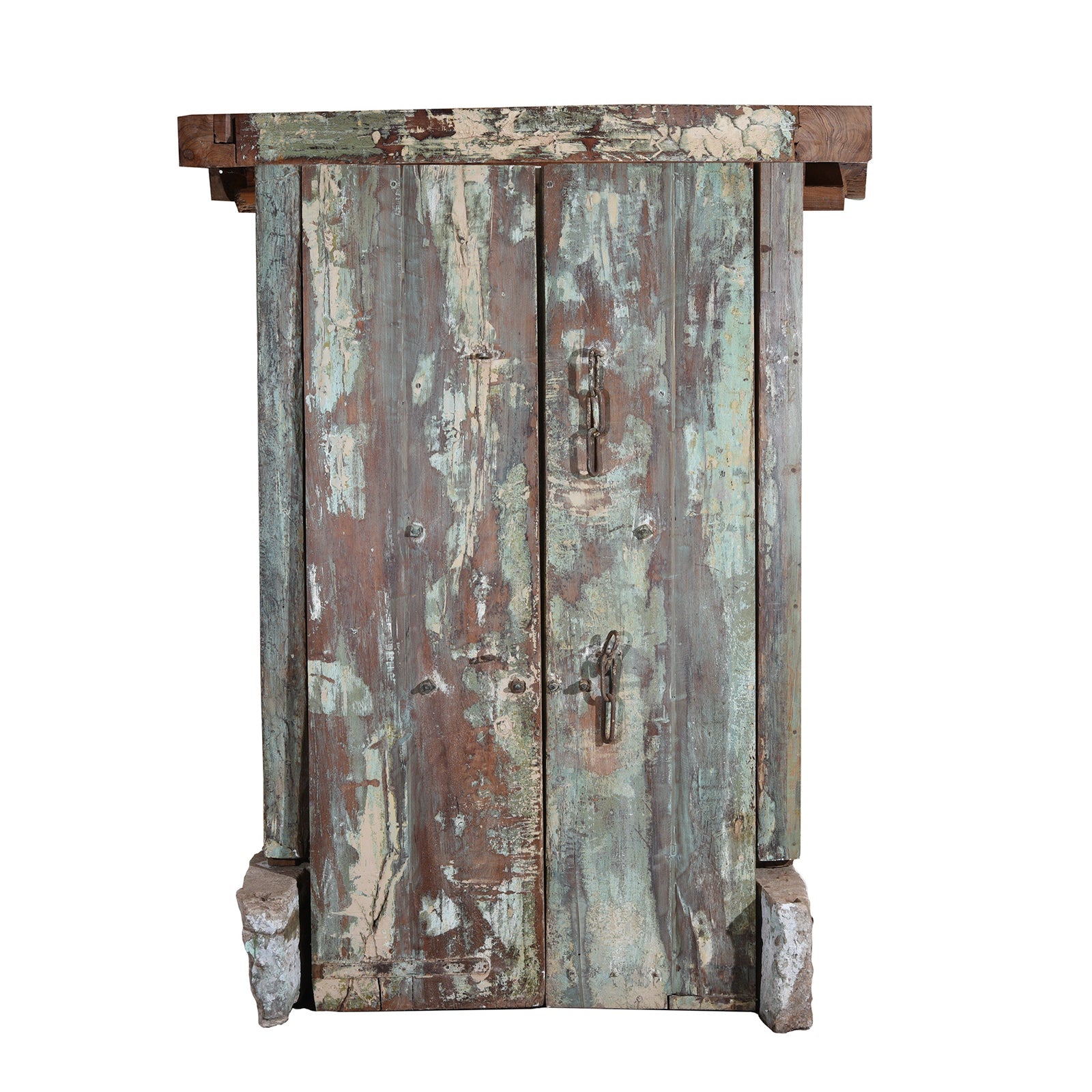 Painted Indo-Portugese Reclaimed Door From Diu - 19thC