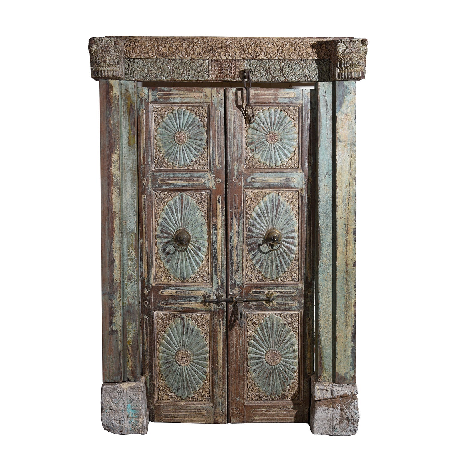 Painted Indo-Portugese Reclaimed Door From Diu - 19thC