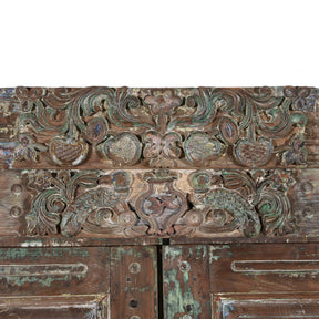 Old Painted Indian Doors From Gujarat - 19thC