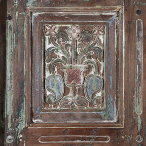 Old Painted Indian Doors From Gujarat - 19thC