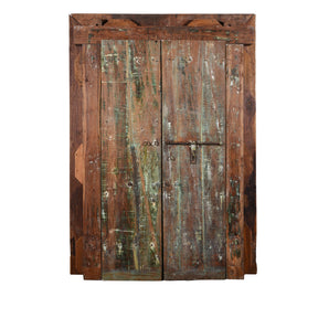 Old Painted Indian Doors From Gujarat - 19thC