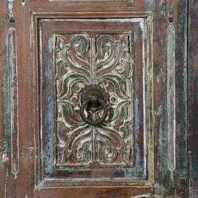 Old Painted Indian Doors From Gujarat - 19thC