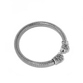 Indian Silver Tribal Lion Head Bangle