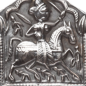 Old Tribal Silver Bhumiya Raj Amulet from Rajasthan - 19th Century