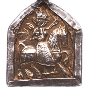 Tribal Silver & Gold Bhumiya Raj Amulet - 19th Century