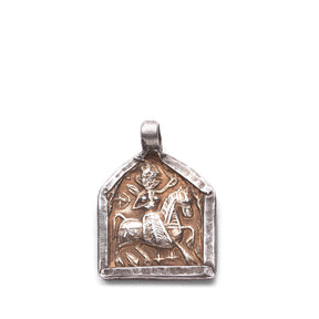 Tribal Silver & Gold Bhumiya Raj Amulet - 19th Century