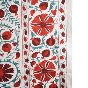 Vintage Suzani Embroidery Throw From Uzbekistan