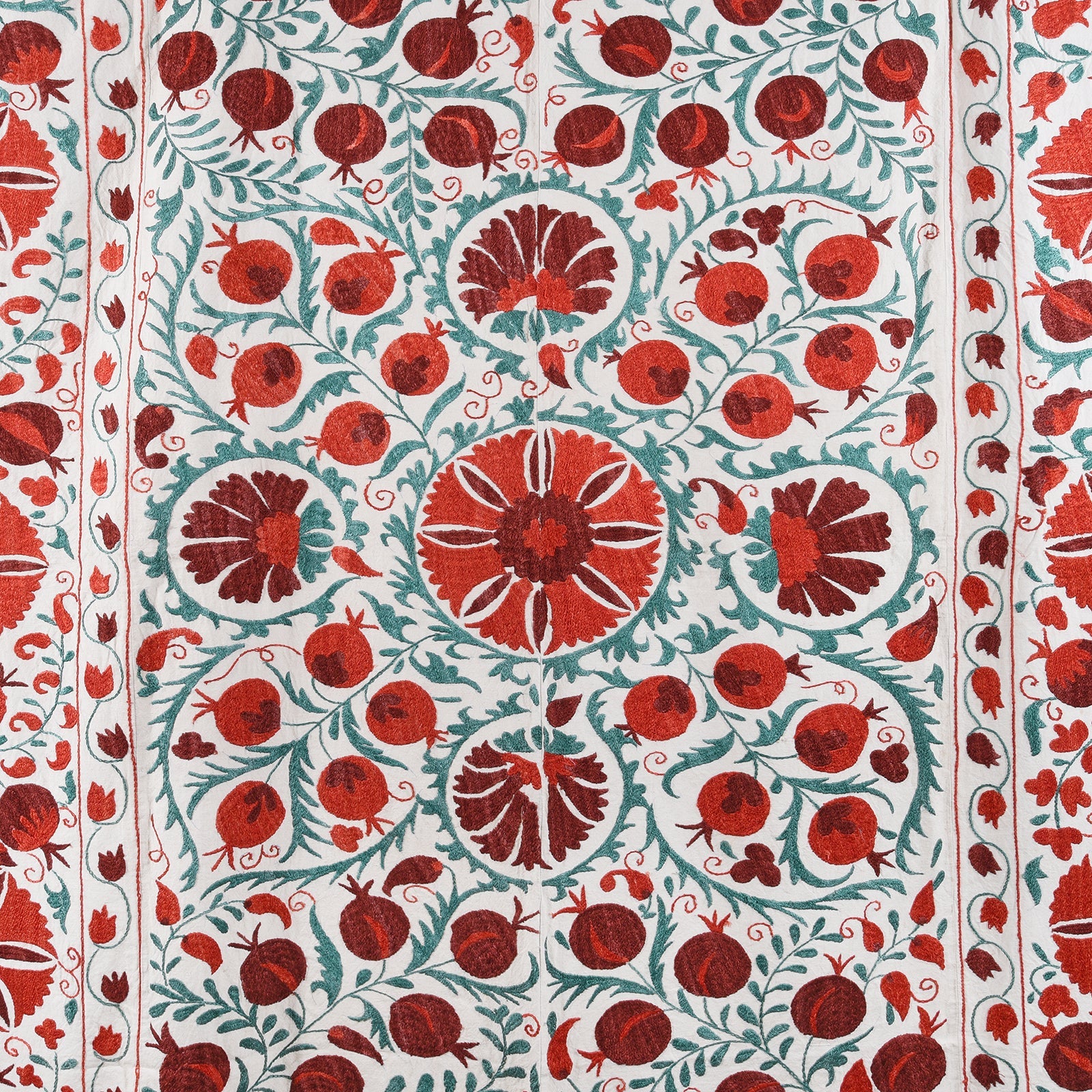 Vintage Suzani Embroidery Throw From Uzbekistan