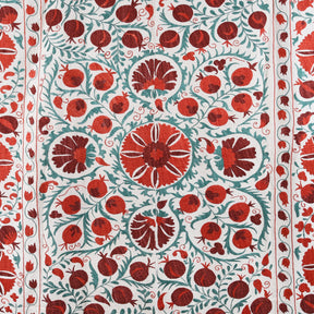 Vintage Suzani Embroidery Throw From Uzbekistan