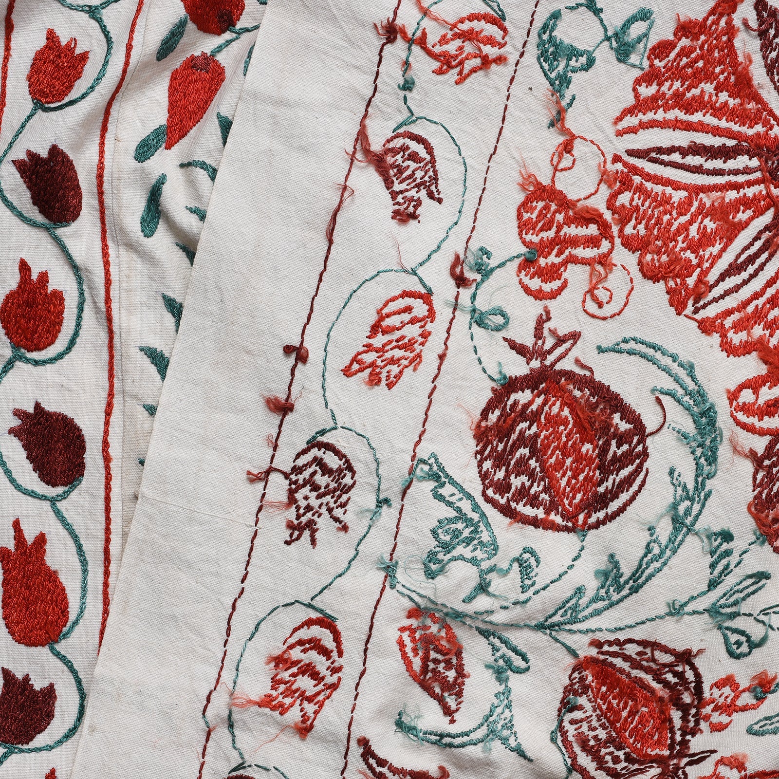 Vintage Suzani Embroidery Throw From Uzbekistan