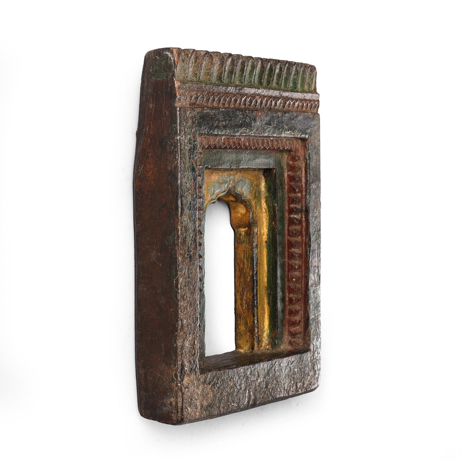 Carved Teak Votive Panel From Andhra Pradesh - Ca 1920's