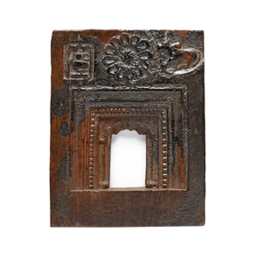 Carved Teak Votive Panel From Andhra Pradesh - Early 20th Century