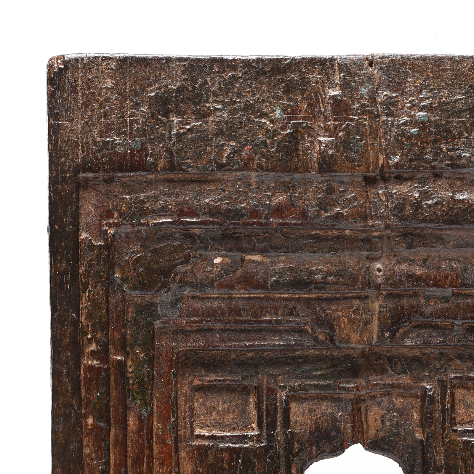 Carved Teak Votive Panel From Andhra Pradesh - Ca 1900