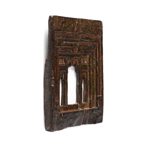 Carved Teak Votive Panel From Andhra Pradesh - Ca 1900
