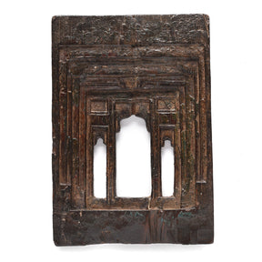 Carved Teak Votive Panel From Andhra Pradesh - Ca 1900