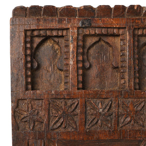Carved Teak Votive Panel From Andhra Pradesh - Ca 1920's