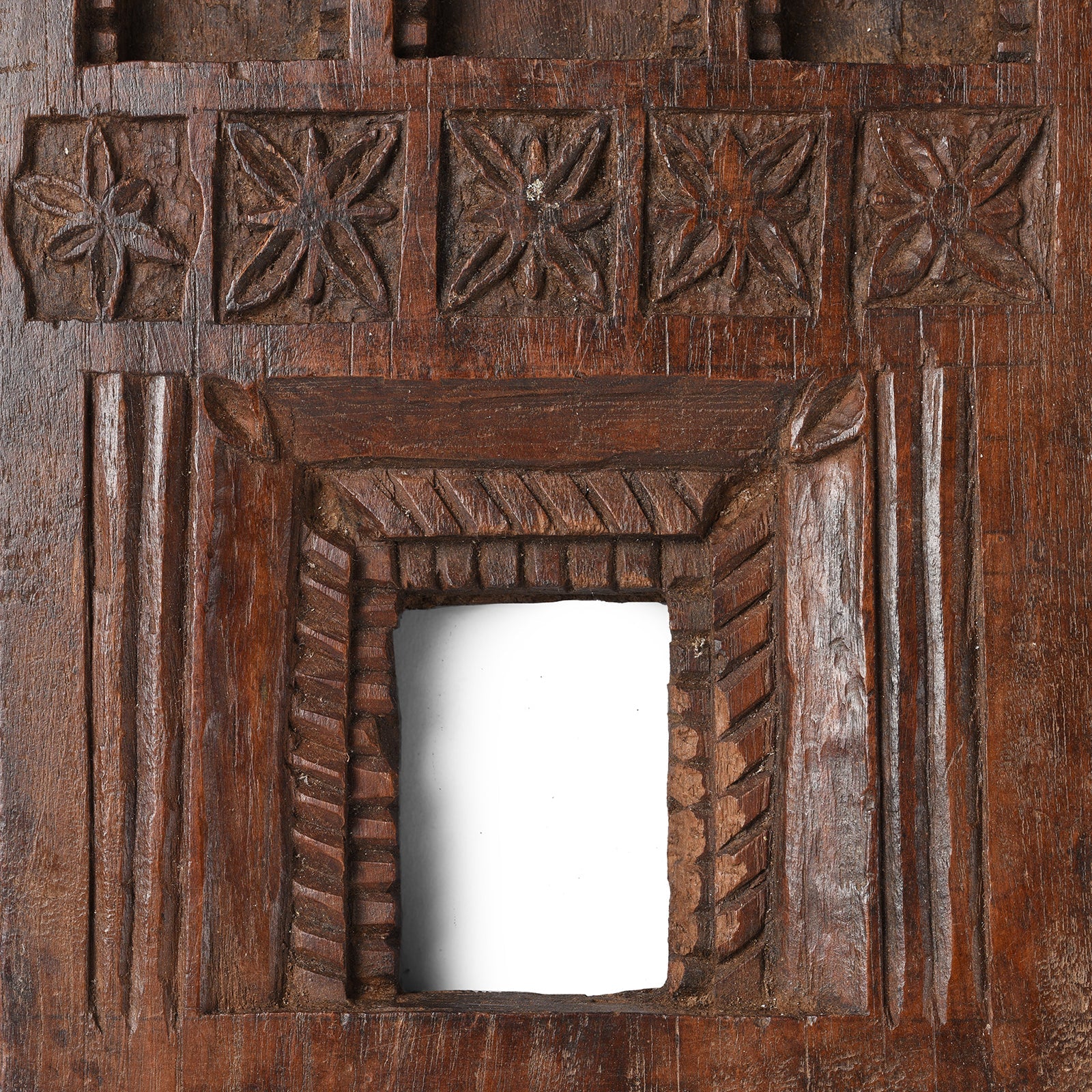 Carved Teak Votive Panel From Andhra Pradesh - Ca 1920's