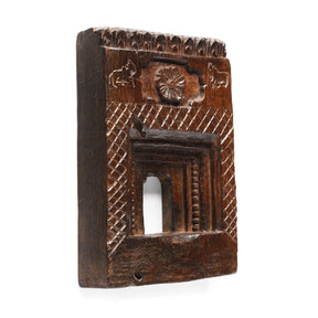 Carved Teak Votive Panel From Andhra Pradesh - Early 20thC