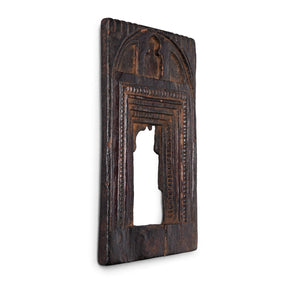 Carved Teak Votive Panel From Andhra Pradesh - Ca 1920's