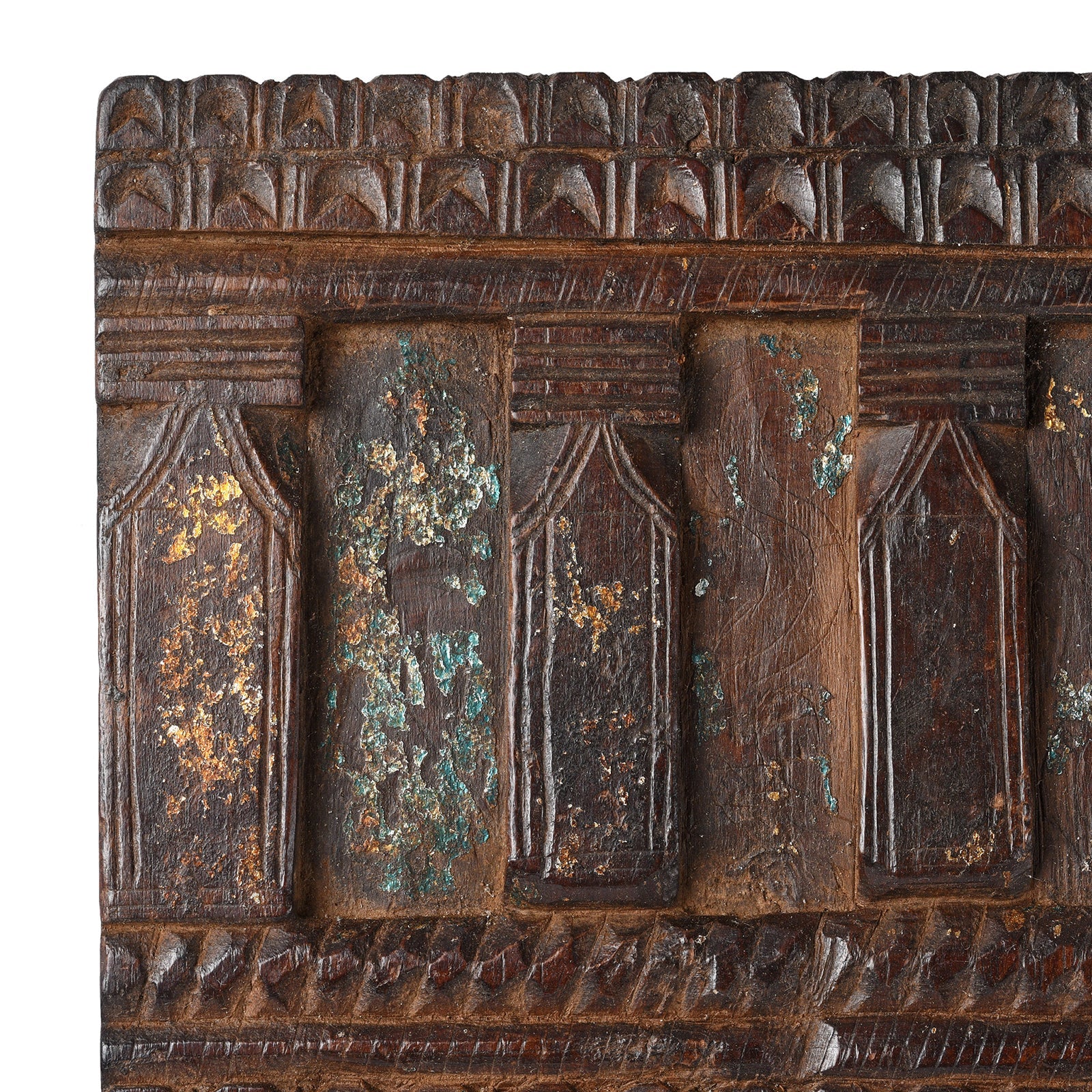 Carved Teak Votive Panel From Andra Pradesh - Early 20thC