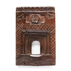 Carved Teak Votive Panel From Andhra Pradesh - Early 20thC