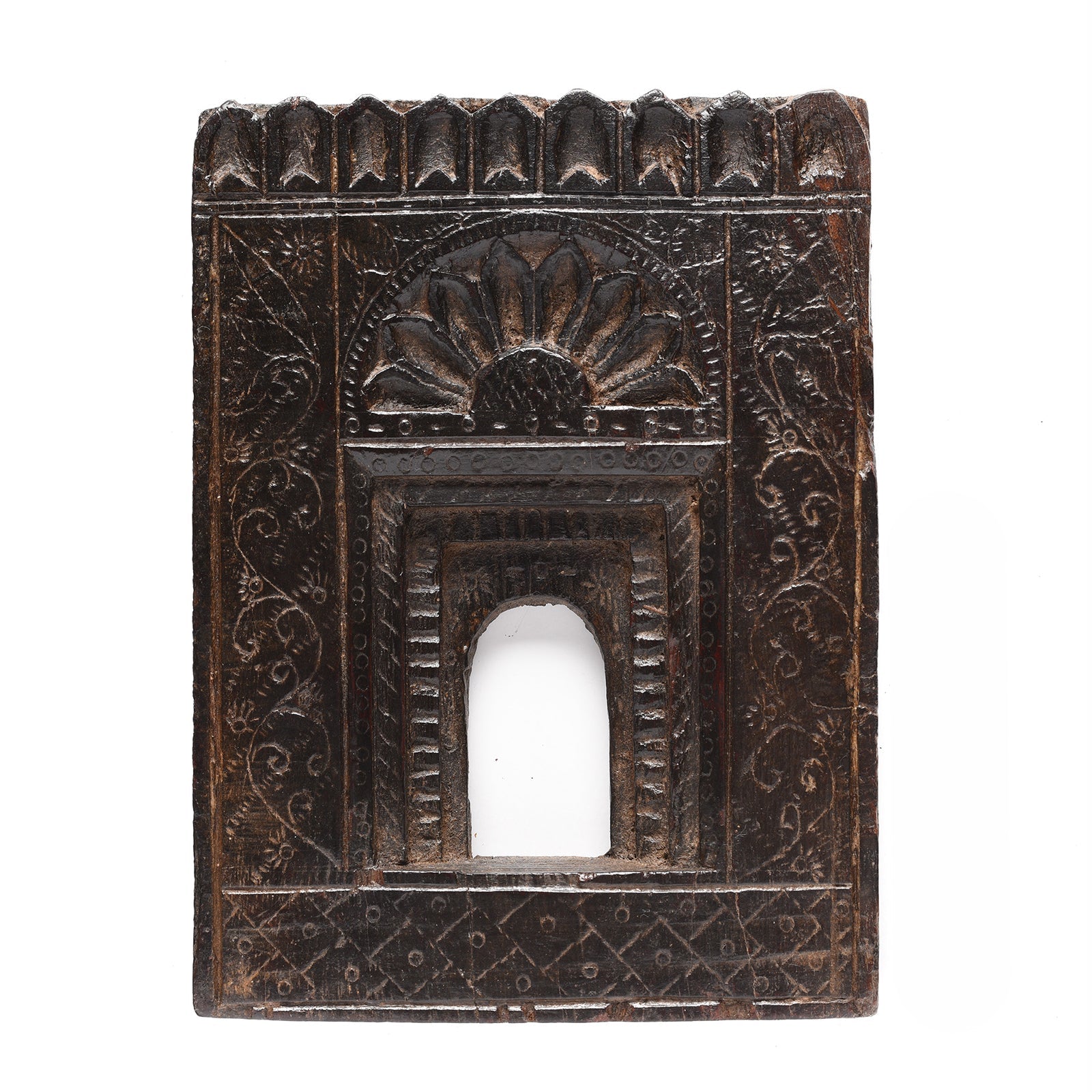 Carved Teak Votive Panel From Andhra Pradesh - Early 20th Century