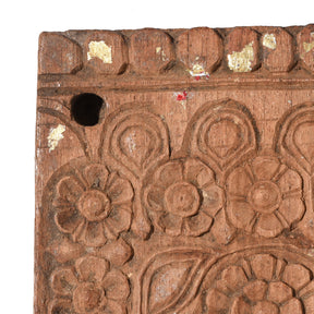 Carved Teak Votive Panel From Andrah Pradesh - Early 20thC