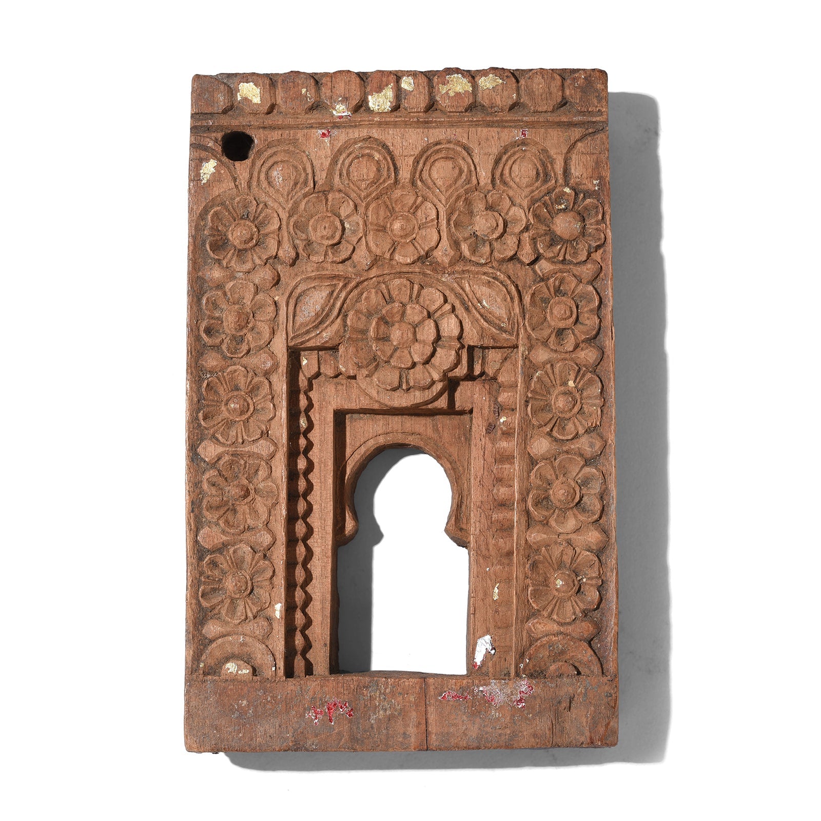 Carved Teak Votive Panel From Andrah Pradesh - Early 20thC