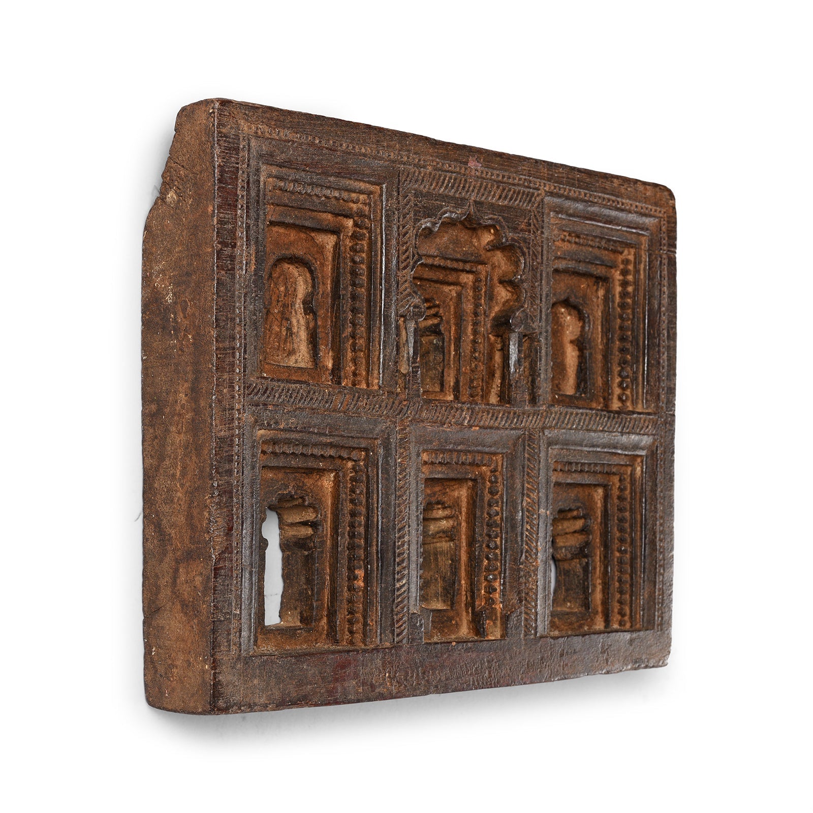 Carved Teak Votive Panel From Andra Pradesh - Early 20thC