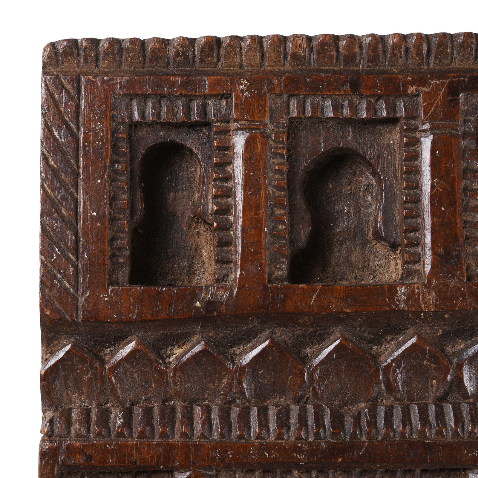 Carved Teak Votive Panel From Andhra Pradesh - Ca 1920