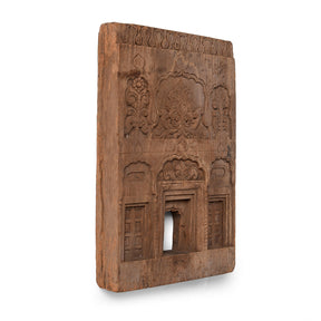 Carved Teak Votive Panel From Andhra Pradesh -Ca 1920