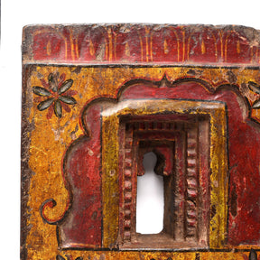 Painted Teak Votive Panel From Andra Pradesh - Ca 1910