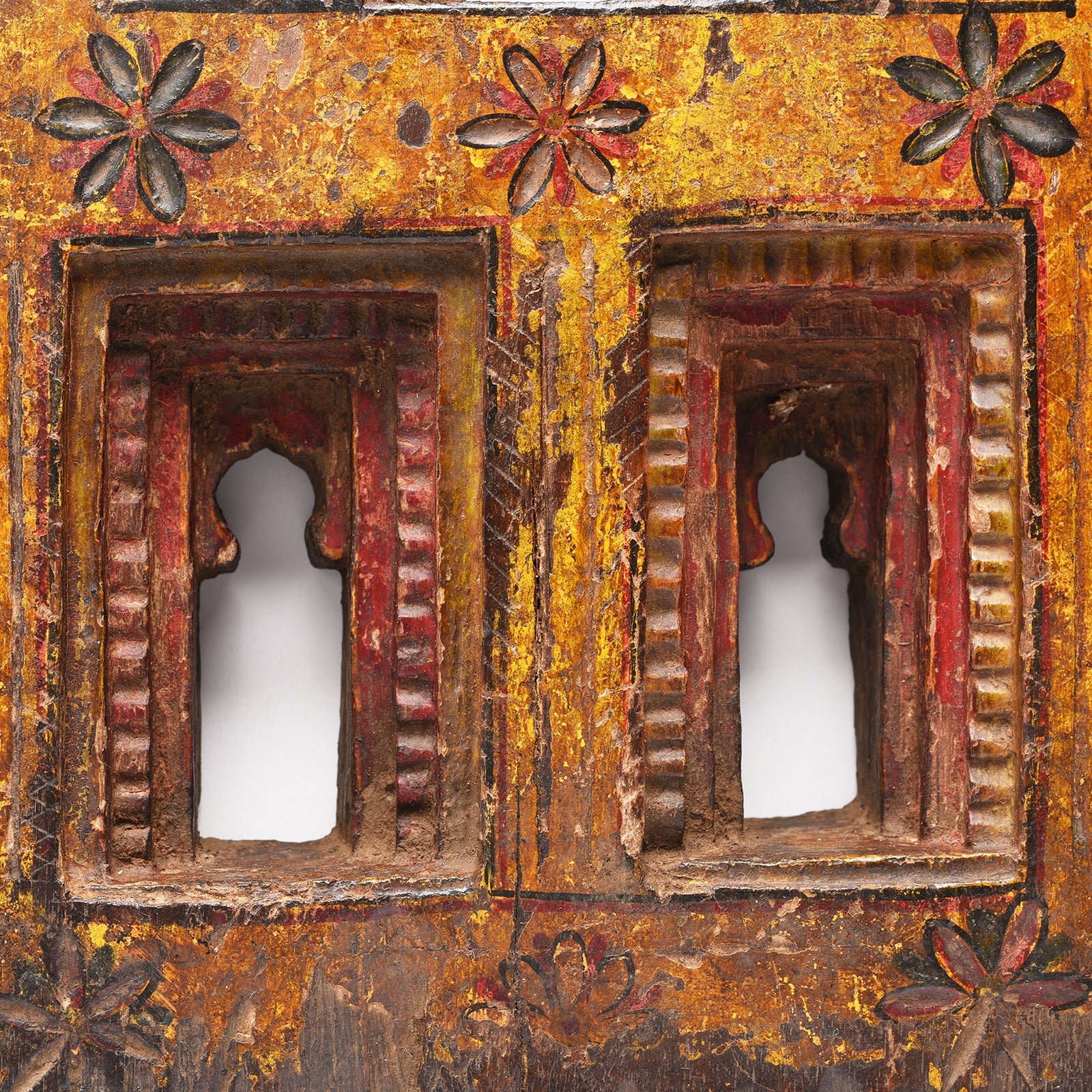 Painted Teak Votive Panel From Andra Pradesh - Ca 1910