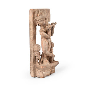 Figurine Of Krishna Playing The Flute - 19th Century