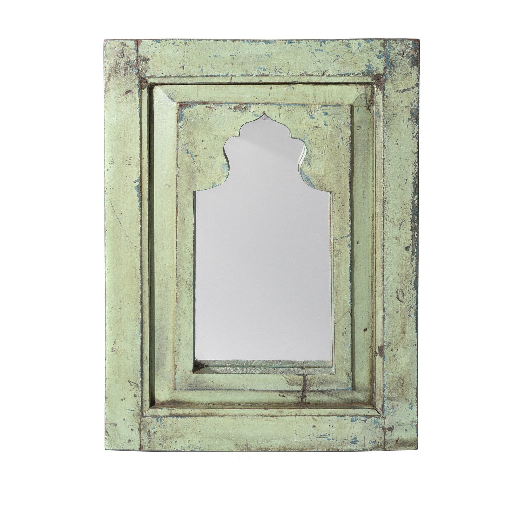 Green Mihrab Mirror Frames Made From Old Teak