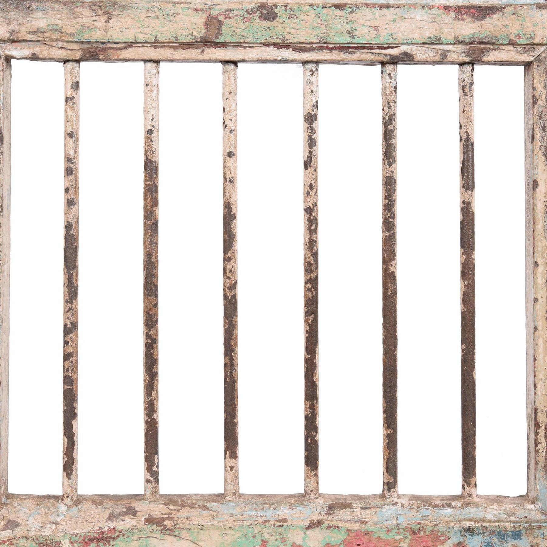 Painted Teak Dog Gate From Gujarat - 19thC