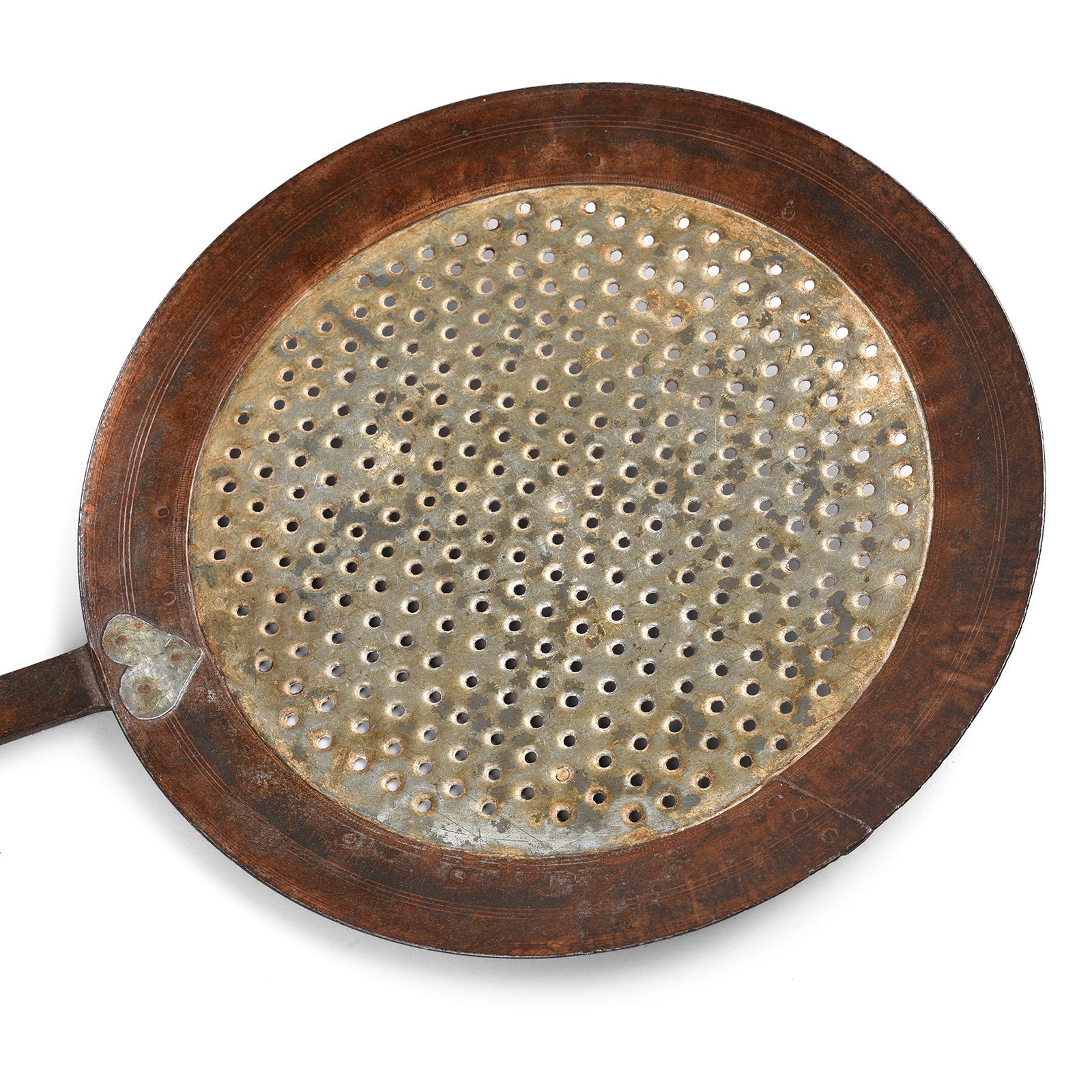 Old Iron Cooking Strainer Spoon From Rajasthan - Circa 1920