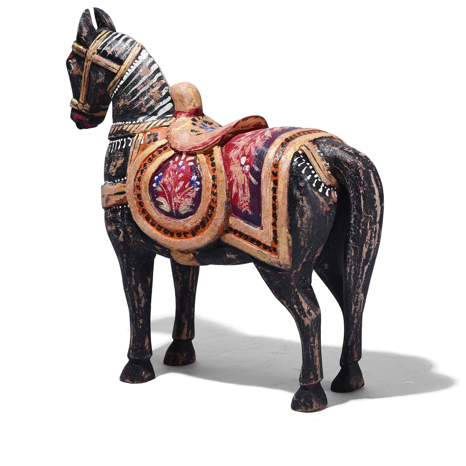 Painted Wooden Marwari Horse From Rajasthan