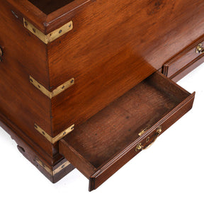 Brass Bound Teak Chest From India - 19thC