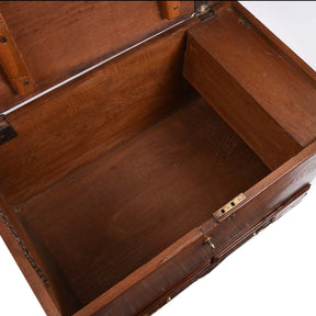 Brass Bound Teak Chest From India - 19thC