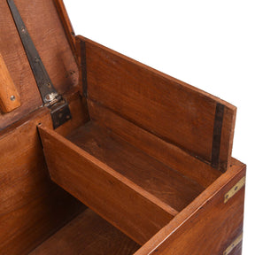 Brass Bound Teak Chest From India - 19thC