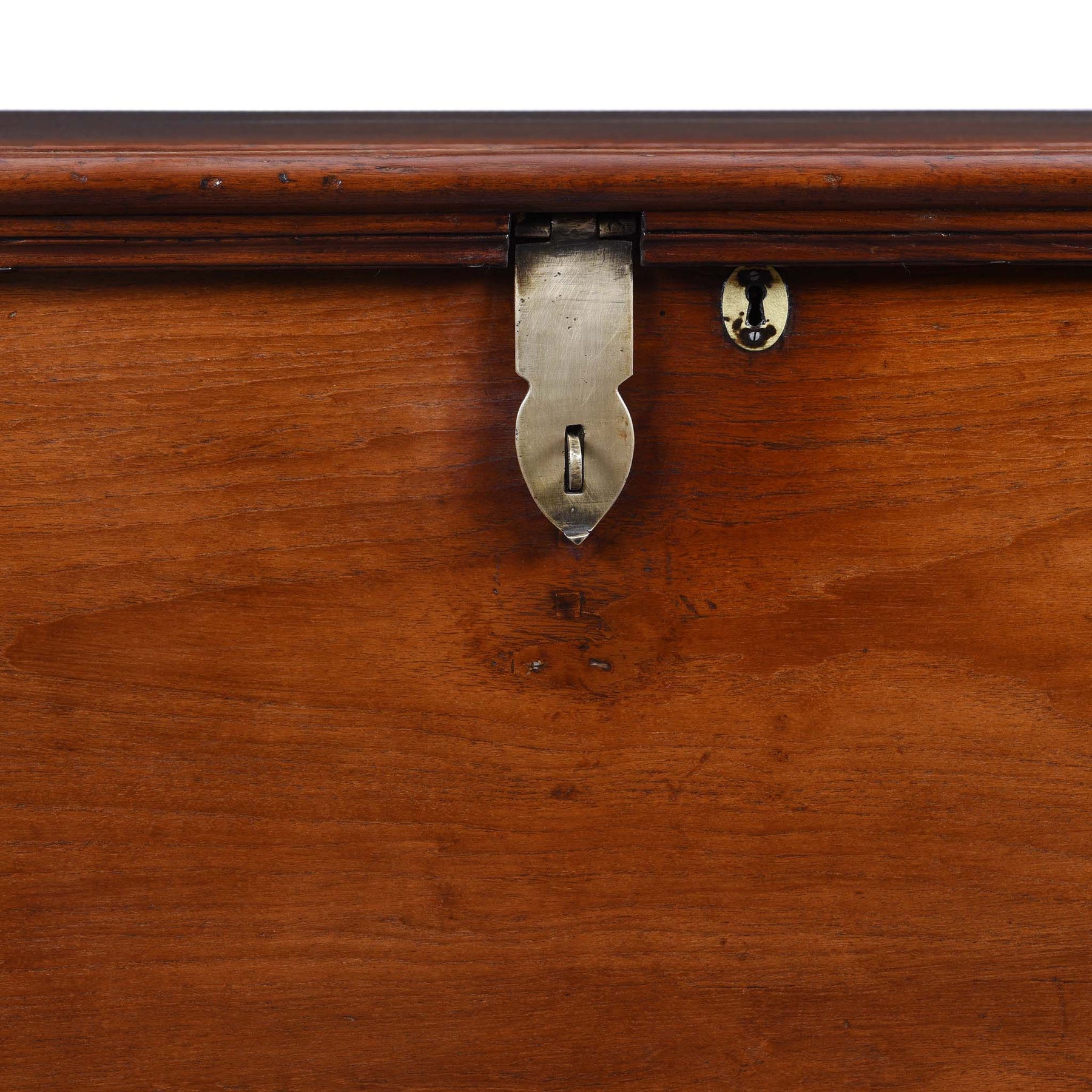 Brass Bound Teak Chest From India - 19thC