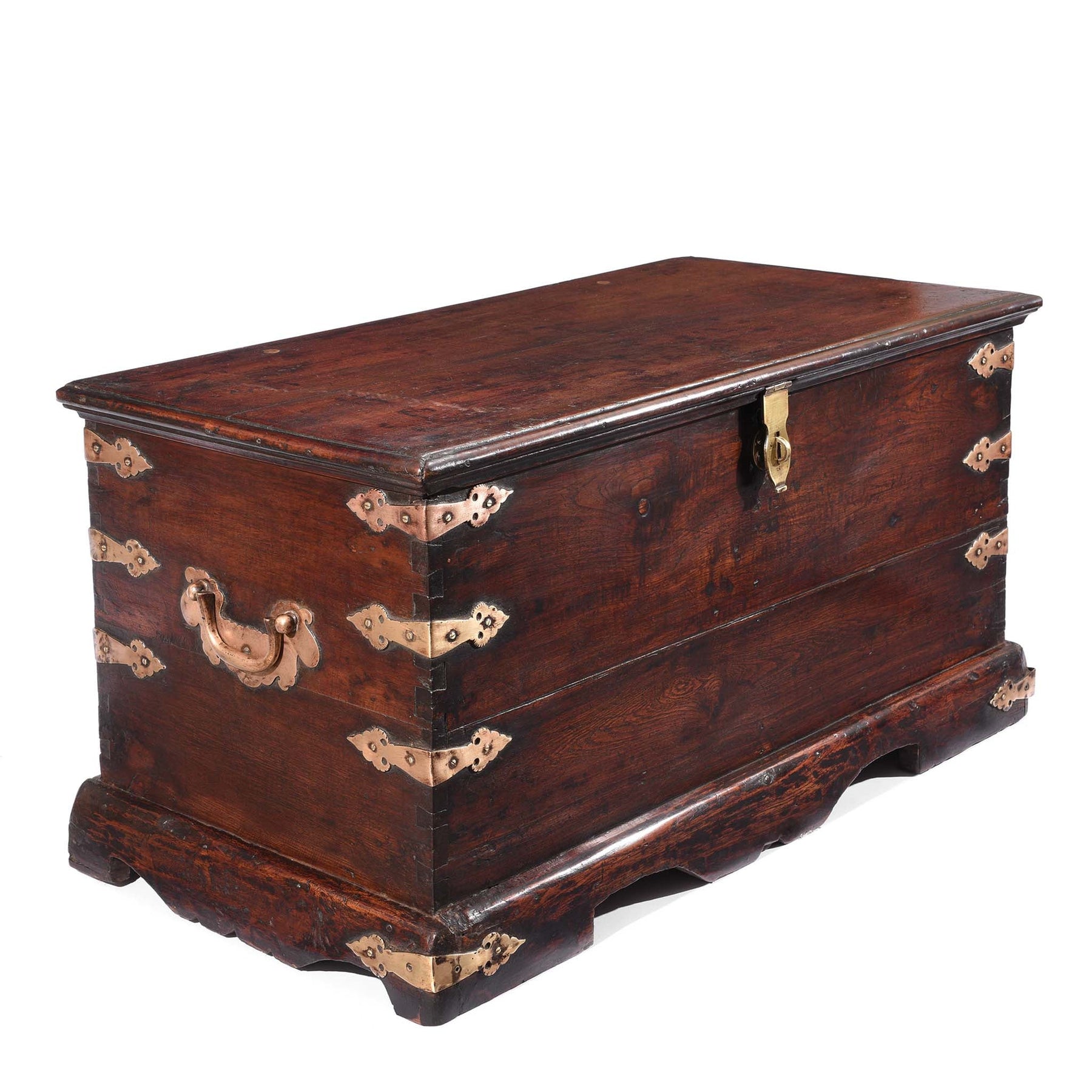 Brass Bound Indian Teak Chest - 19th Century